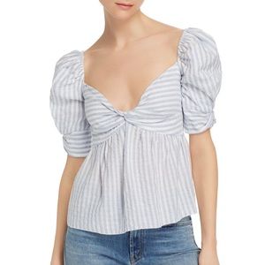 Saylor Striped Puff Sleeve Blouse